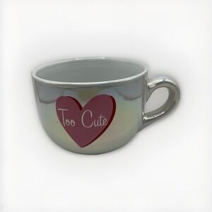Too Cute Heart Mirrored Ceramic Large Tea Coffee Mug Valentines Day‎ Gift